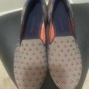 NWOB Rothy's Red and Blue Patterned Loafers